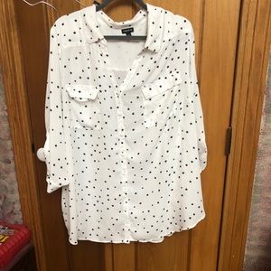 White with black star blouse
